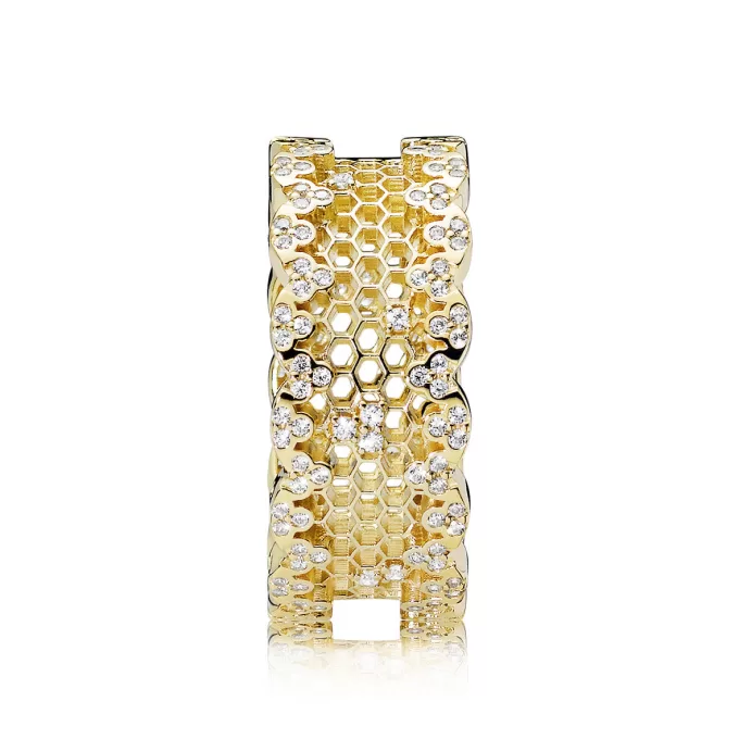 14k Gold Plated  ring with clear cubic zirconia