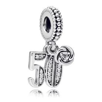 50 silver dangle with clear cubic zirconia 50 silver dangle with clear cubic zirconia