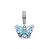 Blue Murano Glass Butterfly Dangle Charm Blue Murano Glass Butterfly Dangle Charm