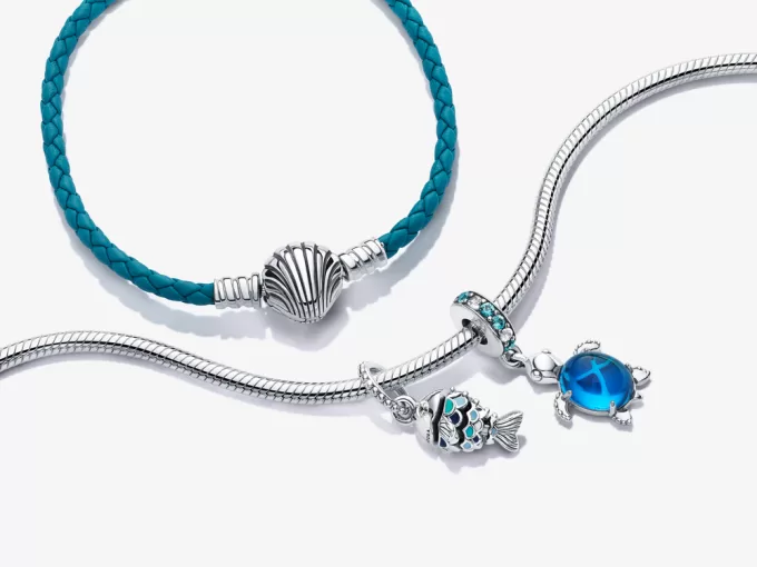 Blue Scaled Fish Dangle Charm