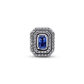 Blue Sparkling Levelled Rectangular Charm
