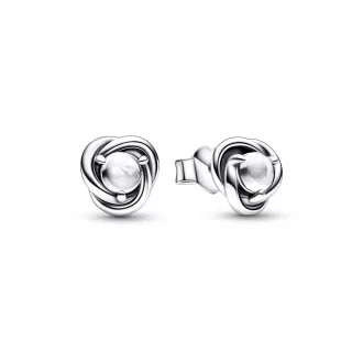 Clear Eternity Circle Stud Earrings