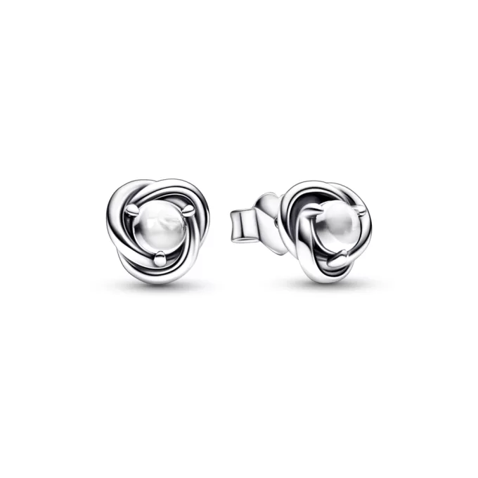 Clear Eternity Circle Stud Earrings