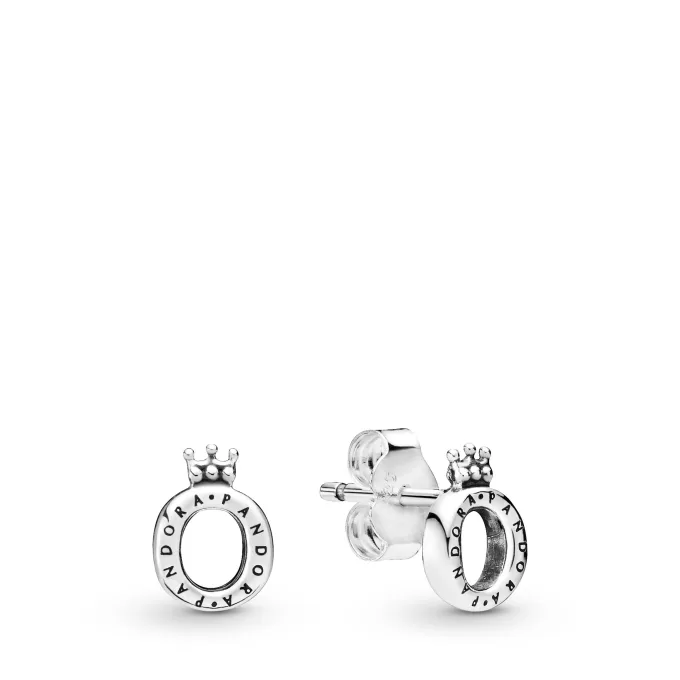 Crown O sterling silver stud earrings