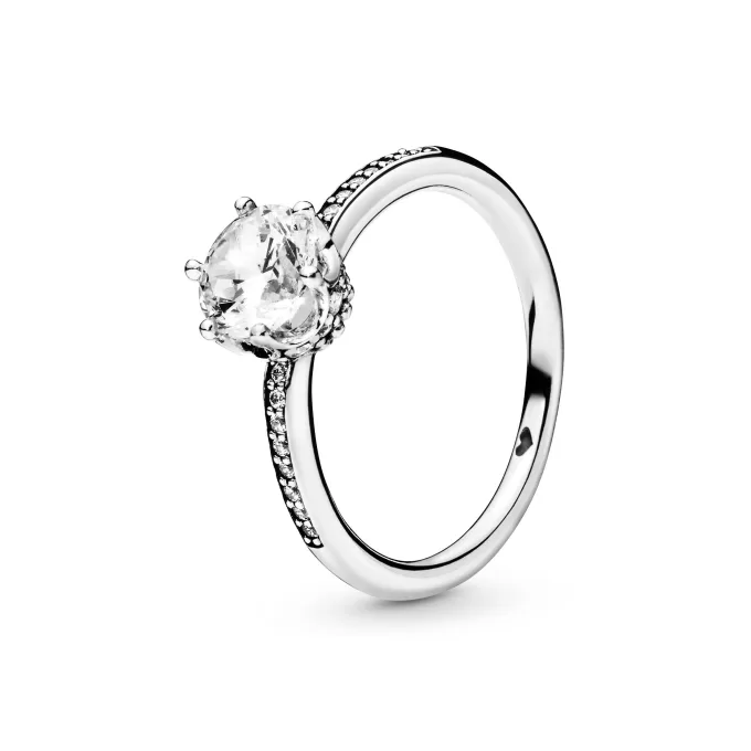 Crown sterling silver ring with clear cubic zirconia Crown sterling silver ring with clear cubic zirconia