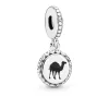 Dromedary silver dangle with black enamel