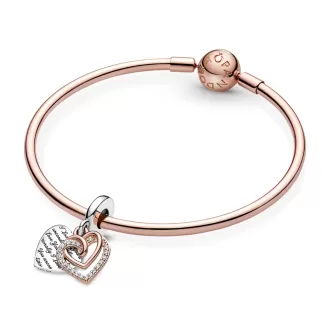 Entwined Hearts Double Dangle Charm