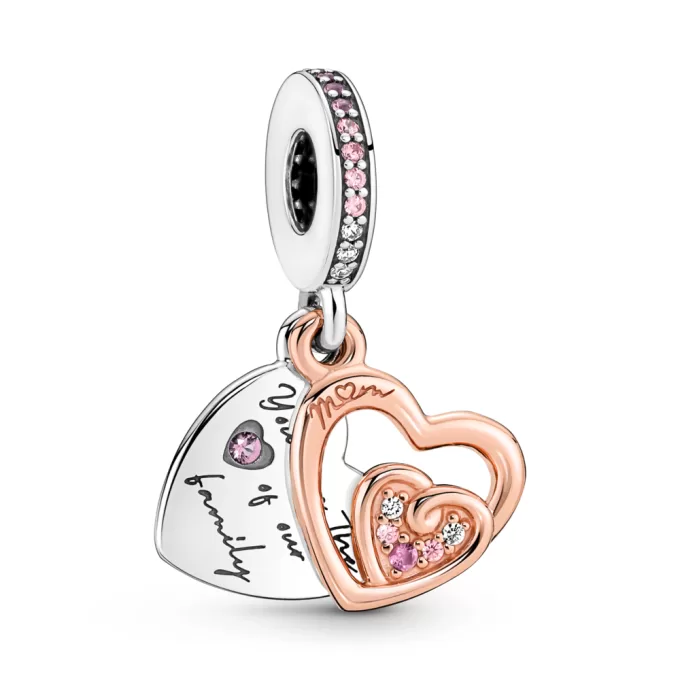 Entwined Infinite Hearts Double Dangle Charm