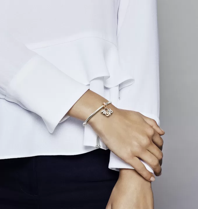 Family 14k Rose Gold-plated and silver dangle with clear cubic zirconia Family 14k Rose Gold-plated and silver dangle with clear cubic zirconia