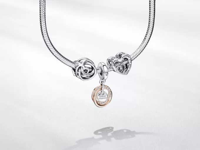 Family Always Encircled Heart Charm