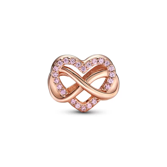 Family Infinity Pink Heart Charm