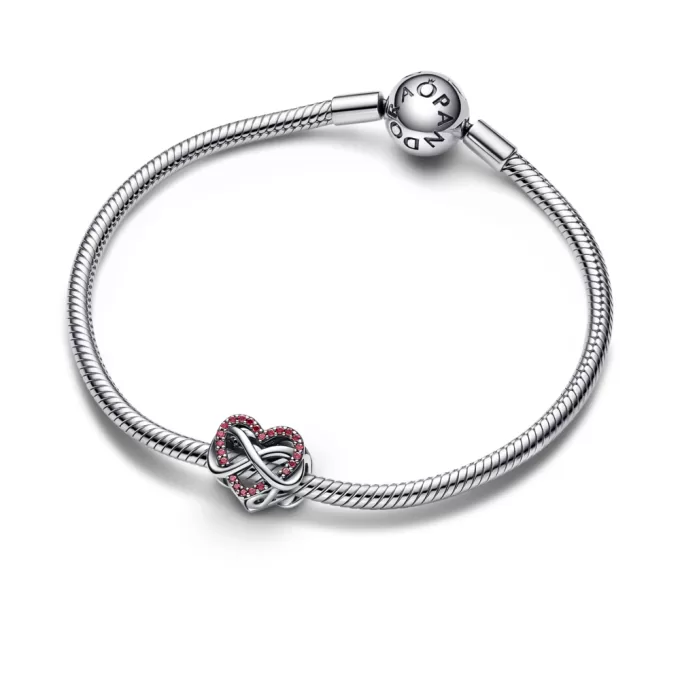 Family Infinity Red Heart Charm