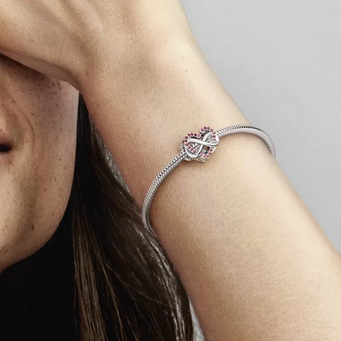 Family Infinity Red Heart Charm