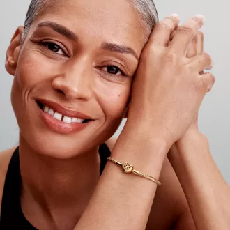 Family Tree Heart Clasp Snake Chain Bracelet