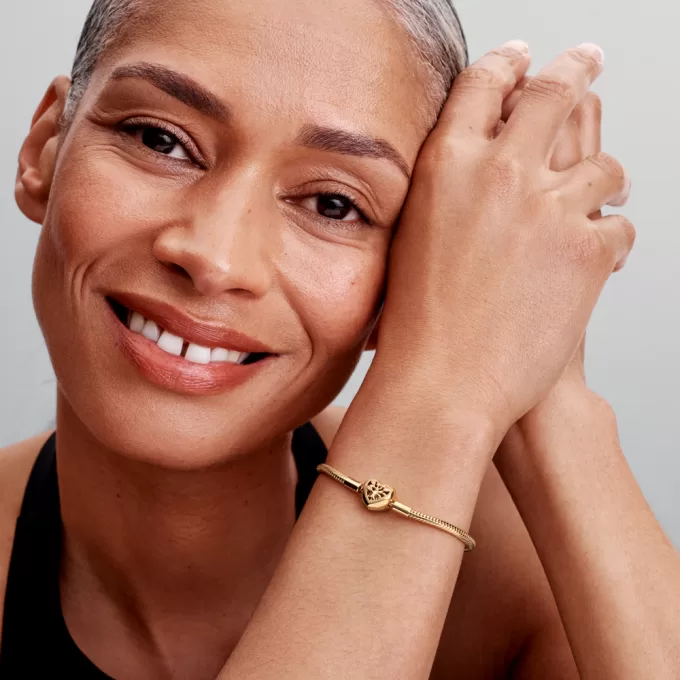 Family Tree Heart Clasp Snake Chain Bracelet