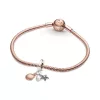 Freshwater Cultured Pearl, Starfish & Shell Triple Dangle Charm