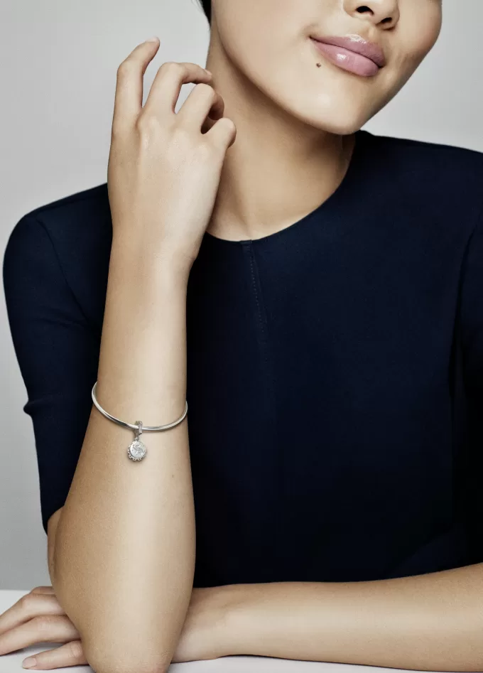 Harry Potter, Hufflepuff sterling silver dangle with yellow crystal