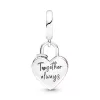 Heart Padlock Double Dangle Charm