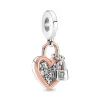 Heart Padlock Double Dangle Charm