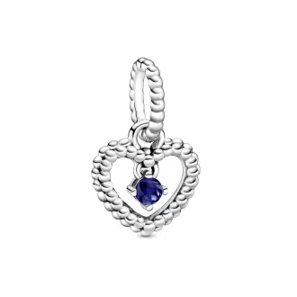 Heart sterling silver dangle with royal blue crystal