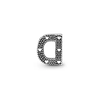 Letter D silver charm