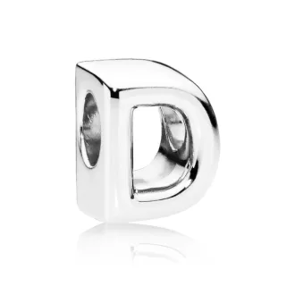 Letter D silver charm