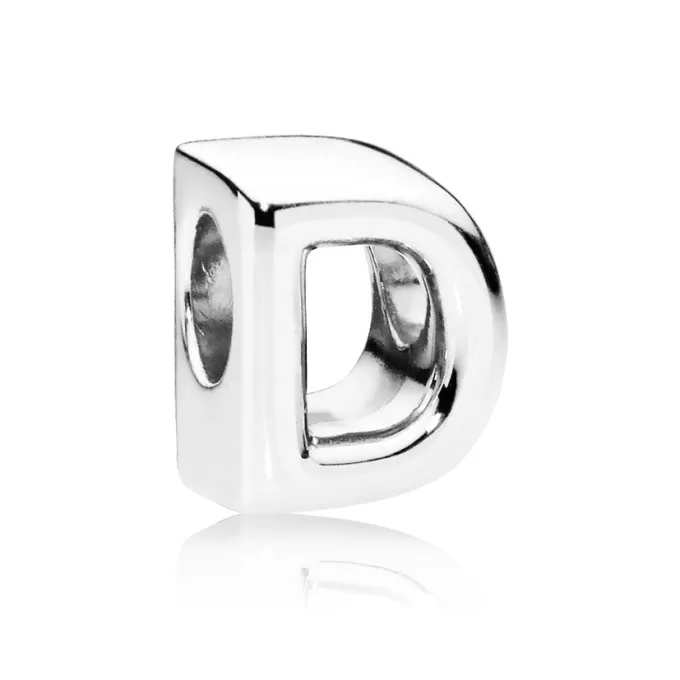 Letter D silver charm