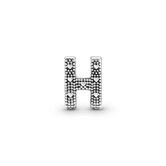 Letter H silver charm