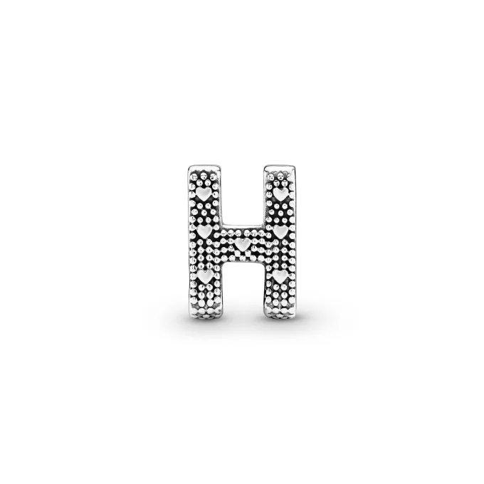 Letter H silver charm