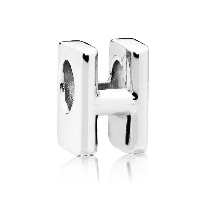 Letter H silver charm