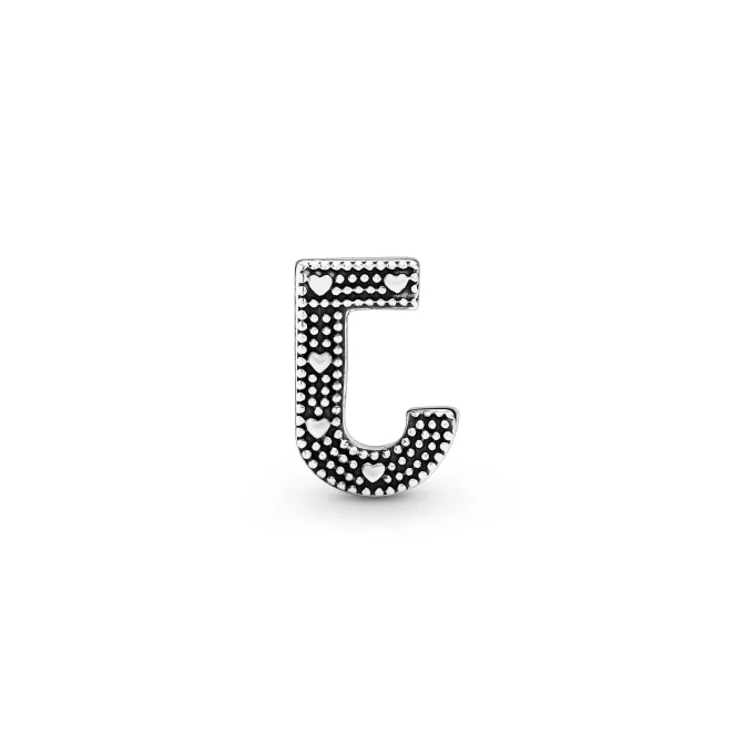 Letter J silver charm