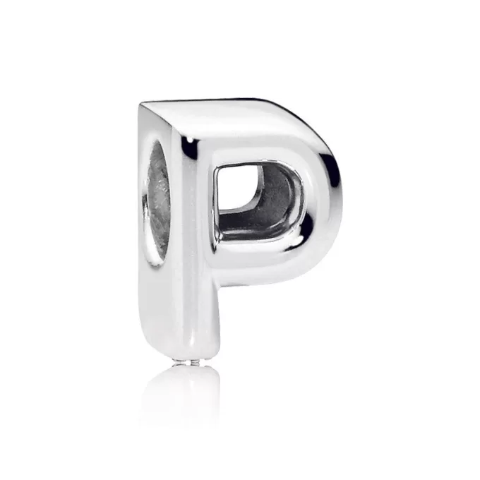 Letter P silver charm