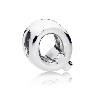 Letter Q silver charm