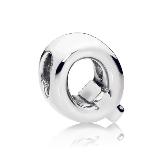 Letter Q silver charm