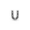 Letter U silver charm