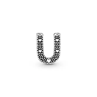 Letter U silver charm