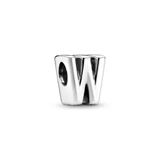 Letter W silver charm