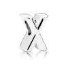 Letter X silver charm