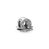 Libra sterling silver charm with clear cubic zirconia