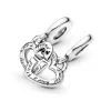 Linked Sister Hearts Split Dangle Charm