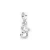 Linked hearts sterling silver dangle charm