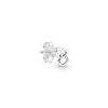 Linked hearts sterling silver stud earring