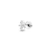 Lips sterling silver stud earring with pink cubic zirconia