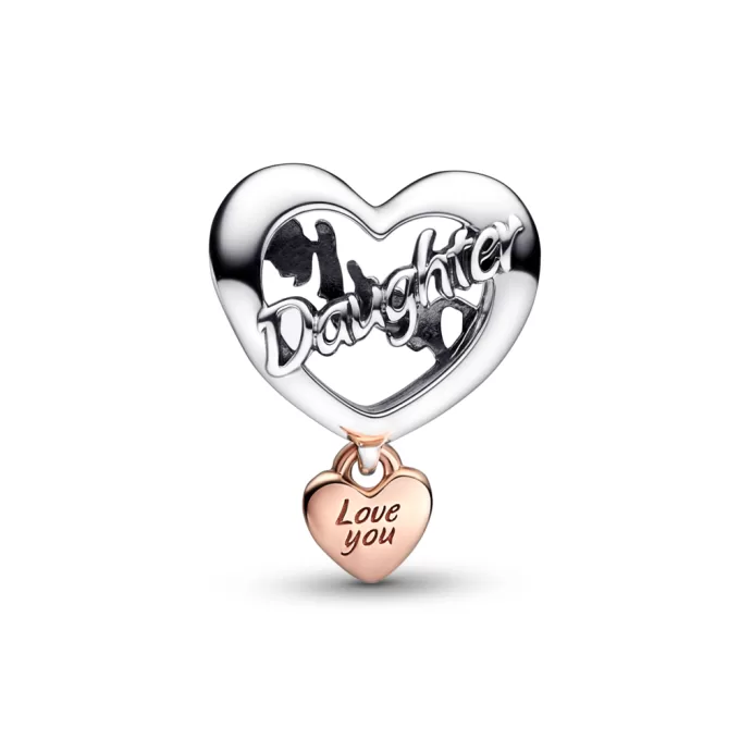 Love You Daughter Heart Charm