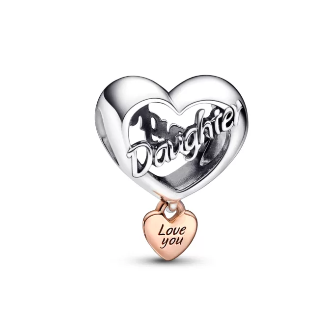 Love You Daughter Heart Charm