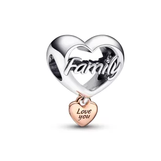 Love You Family Heart Charm