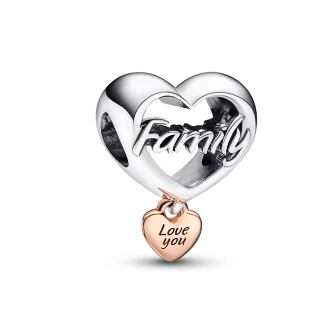 Love You Family Heart Charm