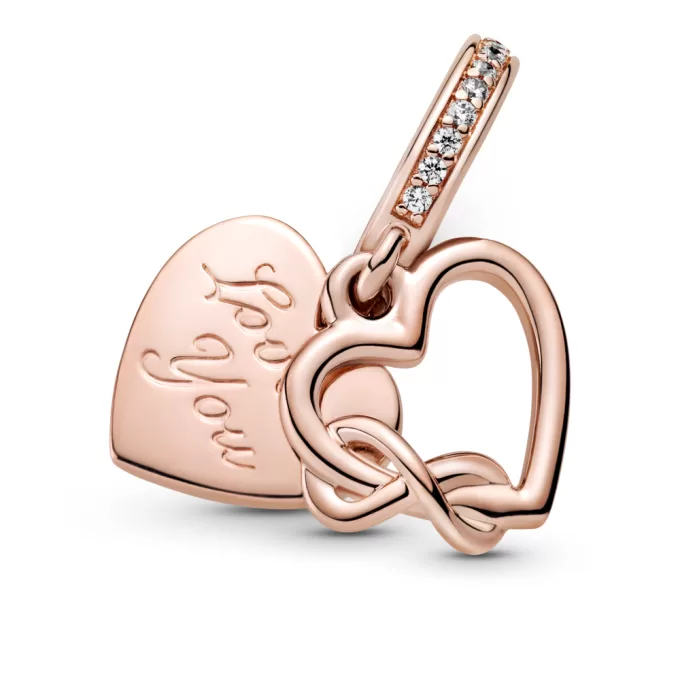 Love You Infinity Heart Dangle Charm Love You Infinity Heart Dangle Charm