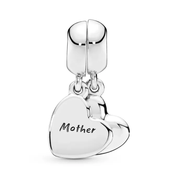 Mother and son splitable silver dangle with black enamel Mother and son splitable silver dangle with black enamel