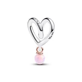 Mum Two-tone Wrapped Heart Charm
